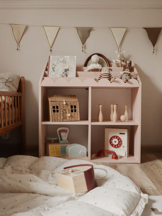 Oud Roze Bubble Montessori Boekenkast – Kinderboekenkast
