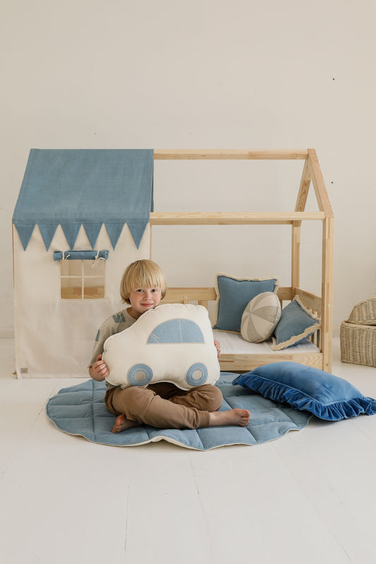 Decoratief blauw autokussen