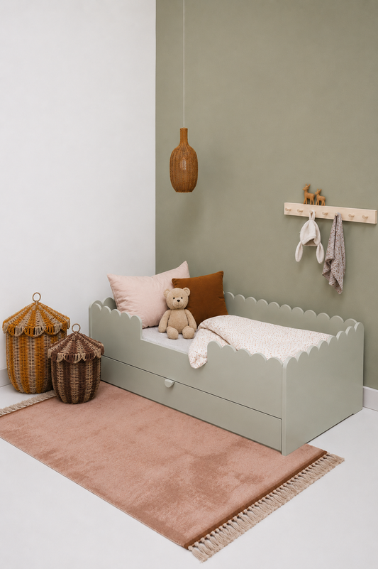 Montessori Bed Book Nook 80x160 cm | Sage Groen