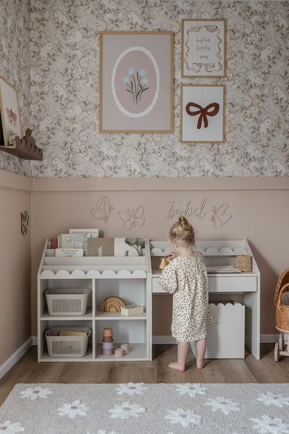 Latte Bubble Montessori Bureau 1 lade met 2 stoeltjes
