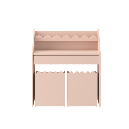 Roze Bubble Montessori Bureau 1 lade met 2 stoeltjes