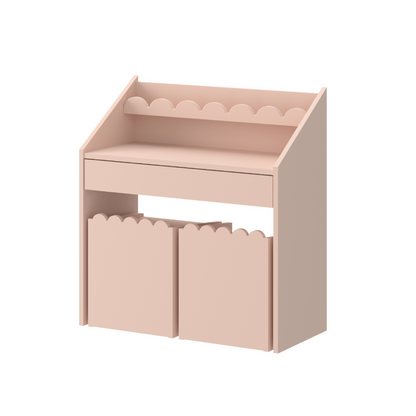 Roze Bubble Montessori Bureau 1 lade met 2 stoeltjes