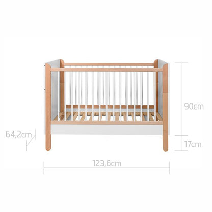Meegroeibed 120x60 cm Wit & Beuken | Ledikant & Kinderbed