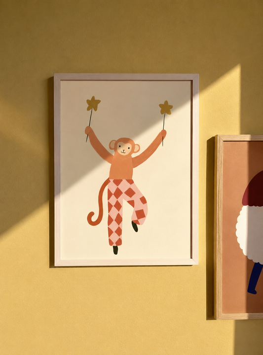 Kinderkamer Poster | Circus aapje