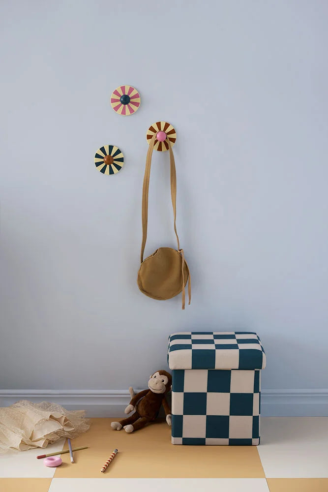Poef met opbergruimte | Checkerboard Blauw