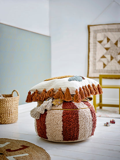 Poef Kinderkamer | Blauw gestreept