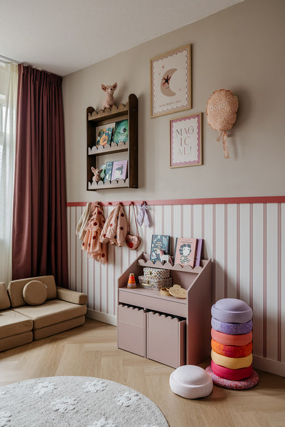 Roze Bubble Montessori Bureau 1 lade met 2 stoeltjes