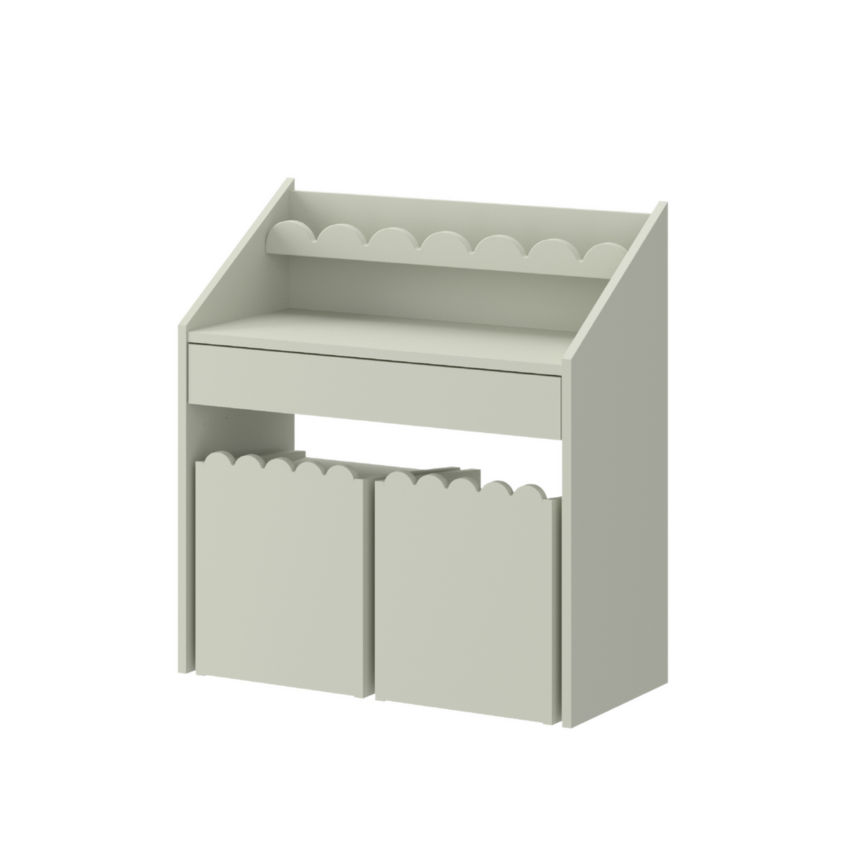 Sage Groen Bubble Montessori Bureau 1 lade met 2 stoeltjes