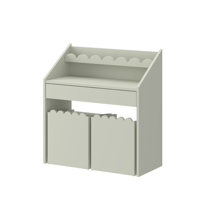 Sage Groen Bubble Montessori Bureau 1 lade met 2 stoeltjes