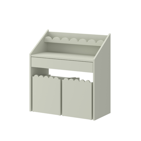 Sage Groen Bubble Montessori Bureau 1 lade met 2 stoeltjes