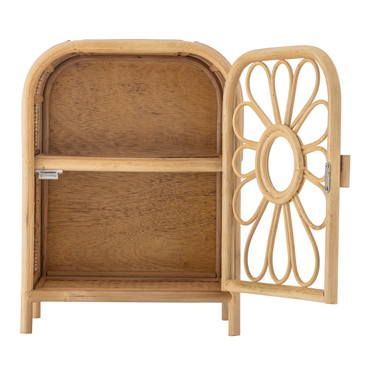 Rotan Nachtkastje met Bloemdeur