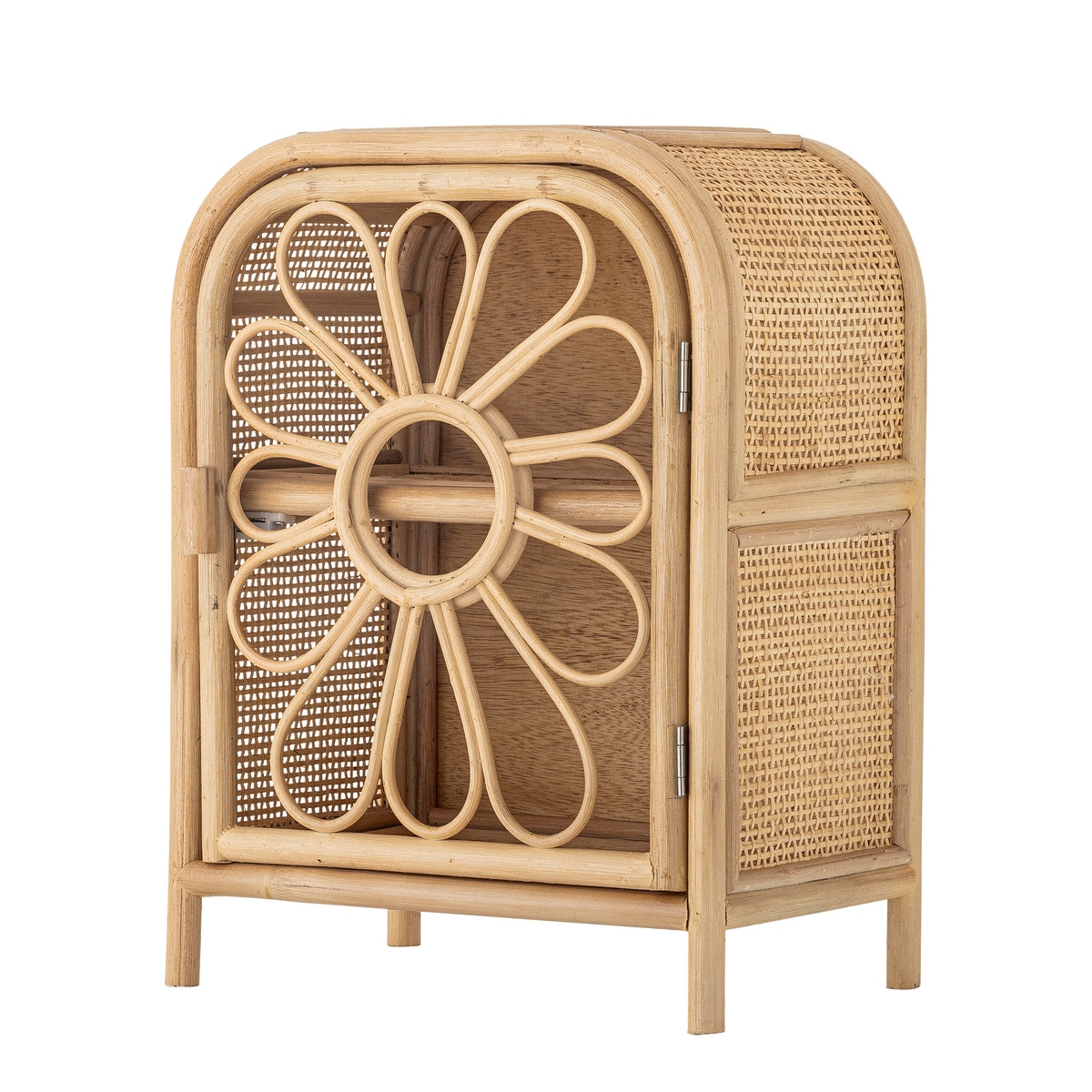 Rotan Nachtkastje met Bloemdeur