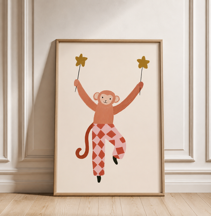 Kinderkamer Poster | Circus aapje