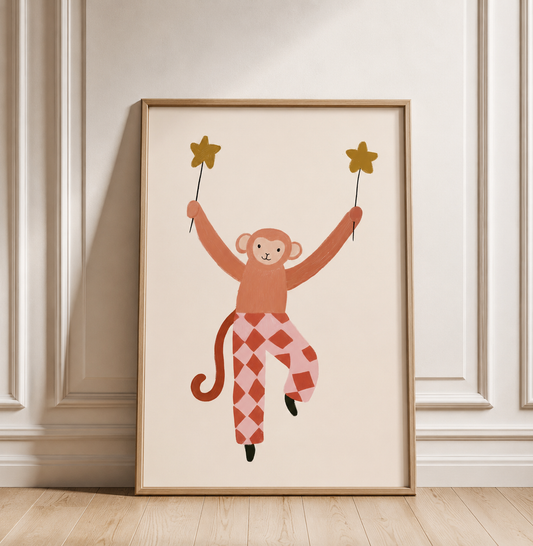 Kinderkamer Poster | Circus aapje