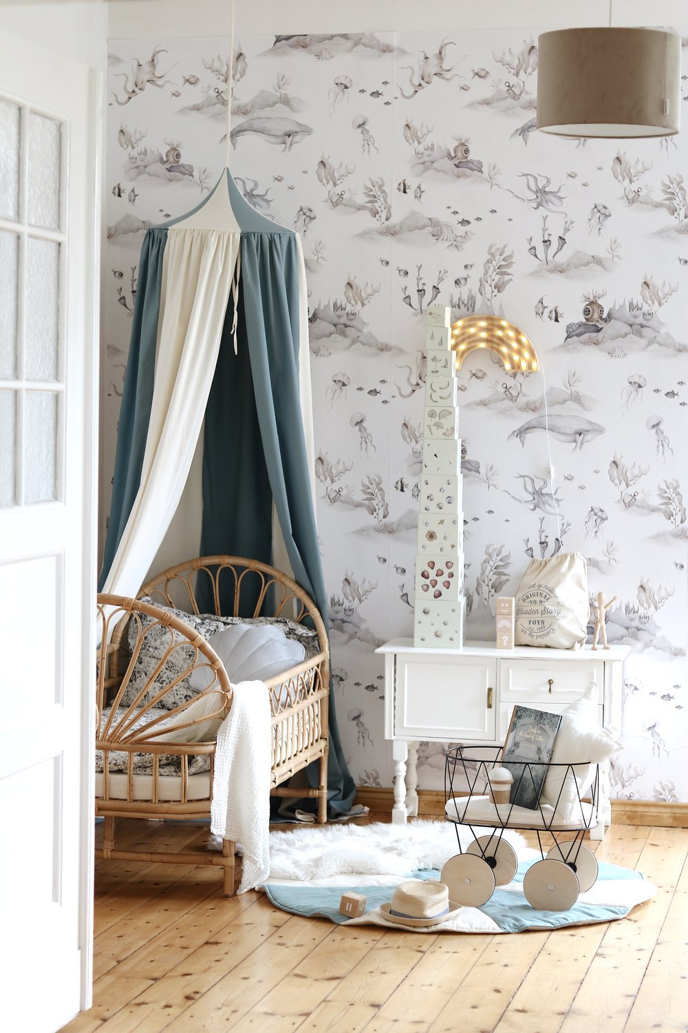 Blauwe Bohemian Bedhemel (luifel) | Circus Collectie