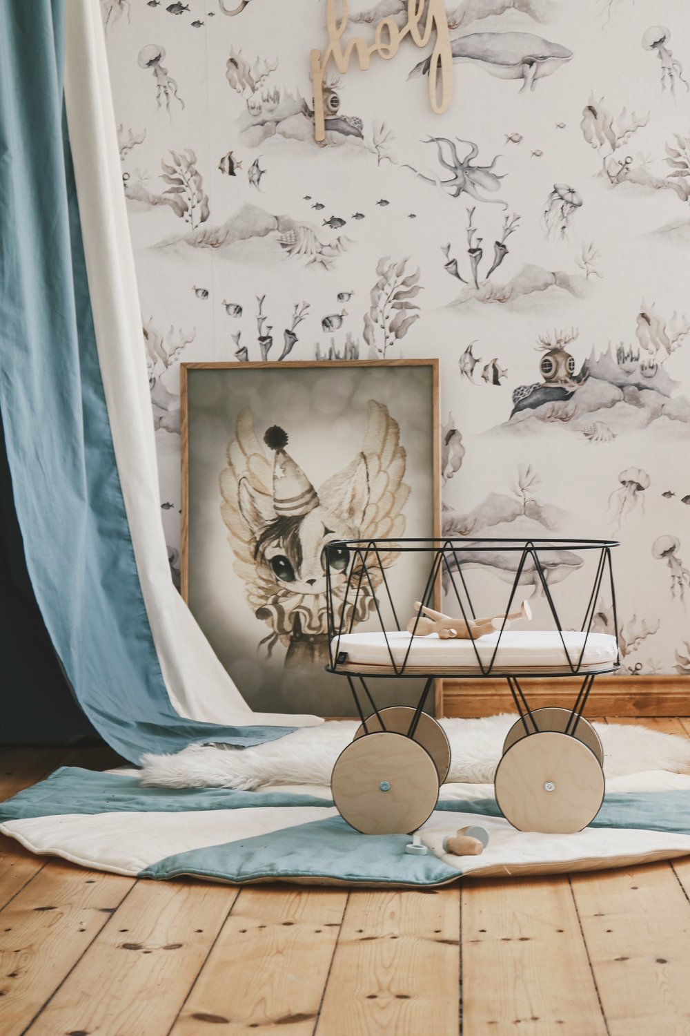 Blauwe Bohemian Bedhemel (luifel) | Circus Collectie